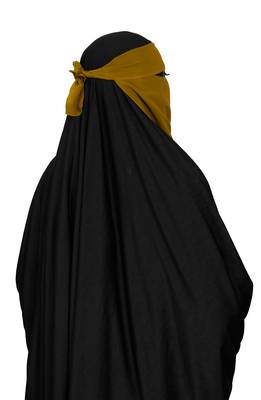 JSDC Women's Bubble Georgette Plain Single Layer Niqab Hijab 5