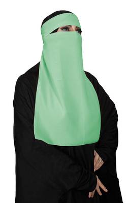 JSDC Women's Bubble Georgette Casual Wear Plain Single Layer Niqab Nosepiece 1