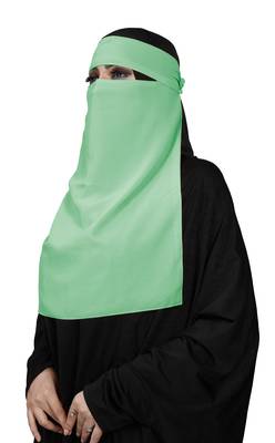 JSDC Women's Bubble Georgette Casual Wear Plain Single Layer Niqab Nosepiece 2