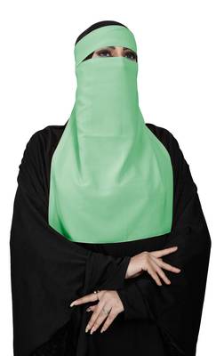 JSDC Women's Bubble Georgette Casual Wear Plain Single Layer Niqab Nosepiece 3