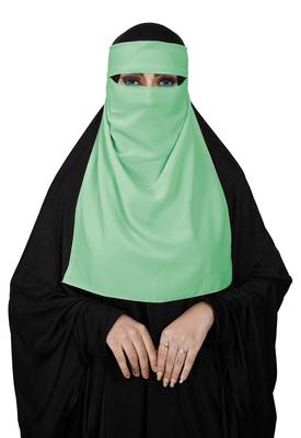 JSDC Women's Bubble Georgette Casual Wear Plain Single Layer Niqab Nosepiece 4