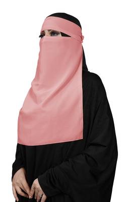 JSDC Women's Bubble Georgette Plain Single Layer Niqab Nosepiece 2