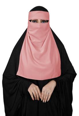 JSDC Women's Bubble Georgette Plain Single Layer Niqab Nosepiece 4