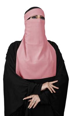 JSDC Women's Occasion Wear Georgette Material Plain Single Layer Niqab Nosepiece 3