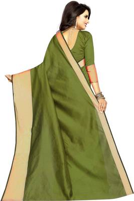 Multicolor woven cotton silk saree with blouse 3