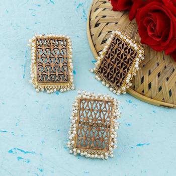 Stud Earring Set & Adjustable Finger Ring With Earring For Women Girl 1