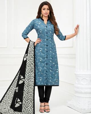 Blue printed pure cotton salwar 1