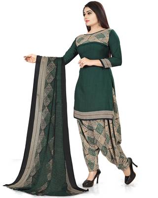 Dark-green printed cotton salwar 3