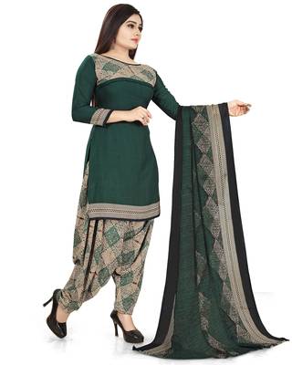 Dark-green printed cotton salwar 4