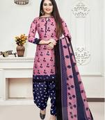Pink printed cotton salwar