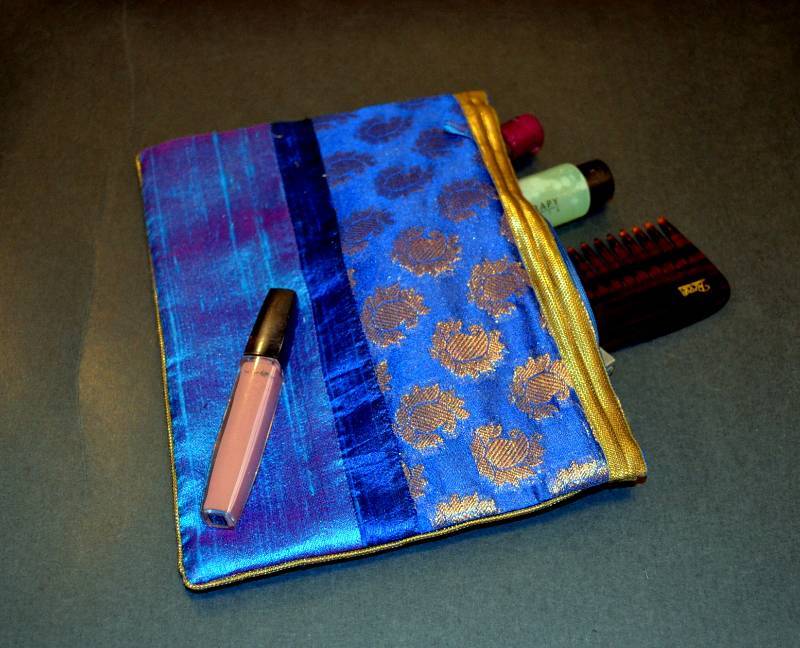 Silk pouch - Blue 