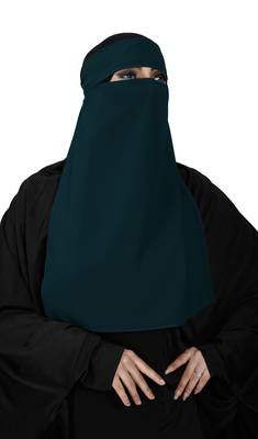 JSDC Women's Occasion Wear Georgette Plain Single Layer Niqab Hijab 1