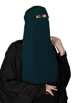 JSDC Women's Occasion Wear Georgette Plain Single Layer Niqab Hijab 2