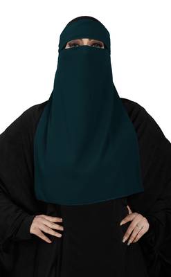 JSDC Women's Occasion Wear Georgette Plain Single Layer Niqab Hijab 3