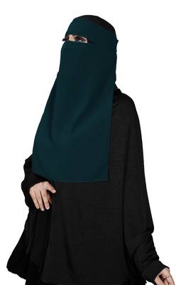 JSDC Women's Occasion Wear Georgette Plain Single Layer Niqab Hijab 4