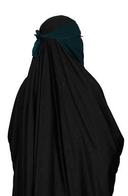JSDC Women's Occasion Wear Georgette Plain Single Layer Niqab Hijab 5