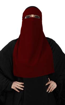 JSDC Women's Festive Wear Single Layer Georgette Niqab Nosepice 3