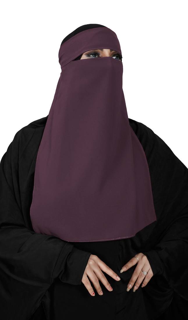 JSDC Women Bubble Georgette Plain Single Layer Niqab Nosepiece Hijab