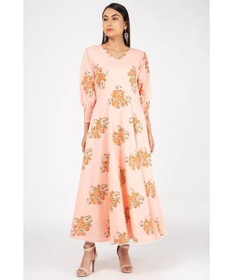 Peach Floral Dress 1