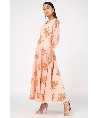 Peach Floral Dress 3