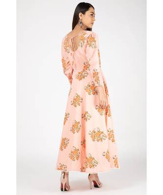 Peach Floral Dress 5