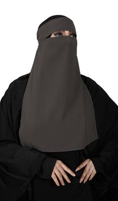 JSDC Women Bubble Georgette Plain Single Layer Niqab Nosepiece Hijab 1