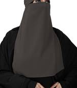 JSDC Women Bubble Georgette Plain Single Layer Niqab Nosepiece Hijab