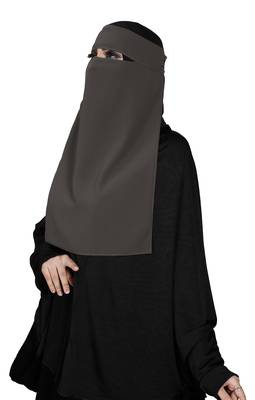 JSDC Women Bubble Georgette Plain Single Layer Niqab Nosepiece Hijab 4