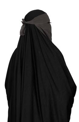 JSDC Women Bubble Georgette Plain Single Layer Niqab Nosepiece Hijab 5