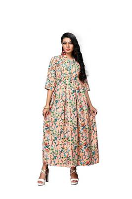White printed crepe ethnic-kurtis 1
