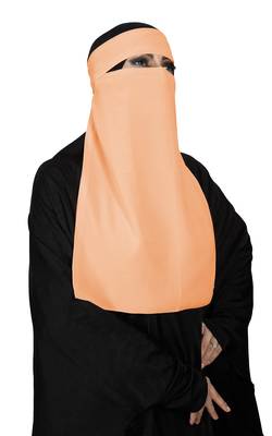 JSDC Women's Plain Georgette Single Layer Niqab Nosepiece Niqab 1