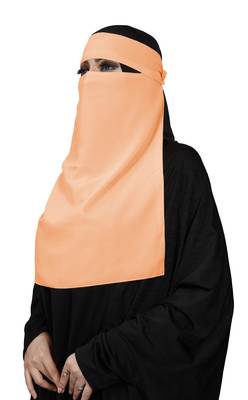 JSDC Women's Plain Georgette Single Layer Niqab Nosepiece Niqab 2