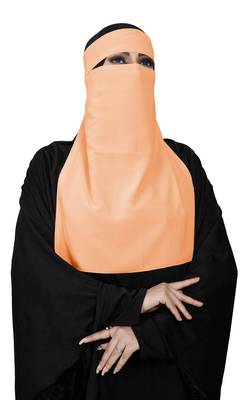 JSDC Women's Plain Georgette Single Layer Niqab Nosepiece Niqab 3