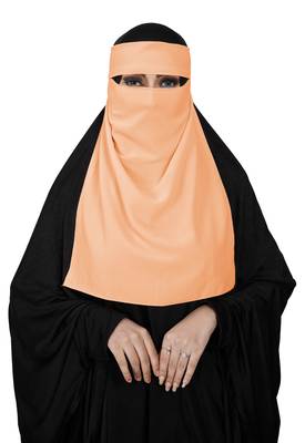 JSDC Women's Plain Georgette Single Layer Niqab Nosepiece Niqab 4