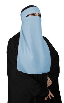 JSDC Women's Georgette Plain Single Layer Niqab Hijab Nosepiece 1