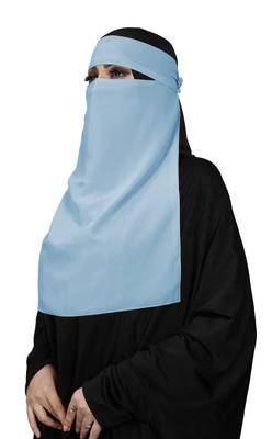 JSDC Women's Georgette Plain Single Layer Niqab Hijab Nosepiece 2