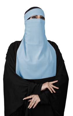 JSDC Women's Georgette Plain Single Layer Niqab Hijab Nosepiece 3
