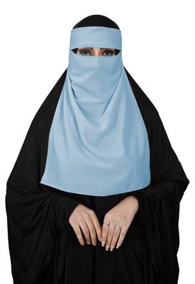 JSDC Women's Georgette Plain Single Layer Niqab Hijab Nosepiece 4