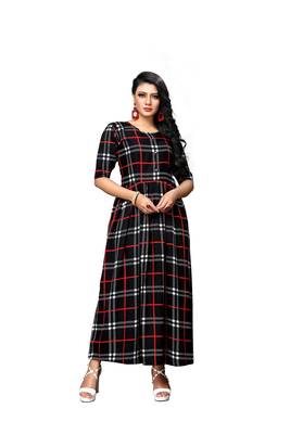 Black printed crepe ethnic-kurtis 1