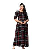 Black printed crepe ethnic-kurtis