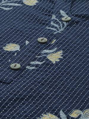 Blue printed cotton cotton-kurtis 4
