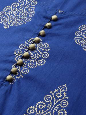 Blue printed cotton cotton-kurtis 4