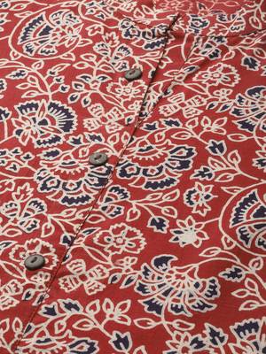 Maroon printed cotton cotton-kurtis 4