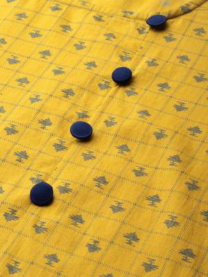 Mustard printed cotton cotton-kurtis 4