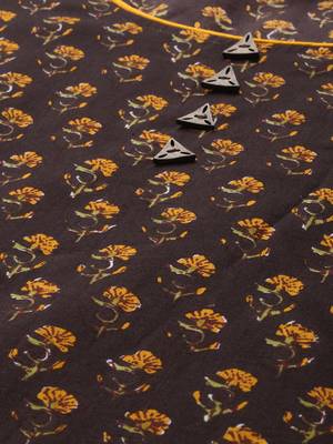 Brown printed cotton cotton-kurtis 4