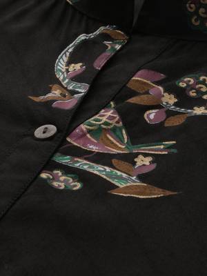 Black printed rayon kurtas-and-kurtis 4