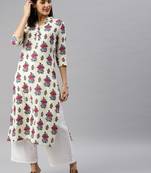 White printed cotton cotton-kurtis