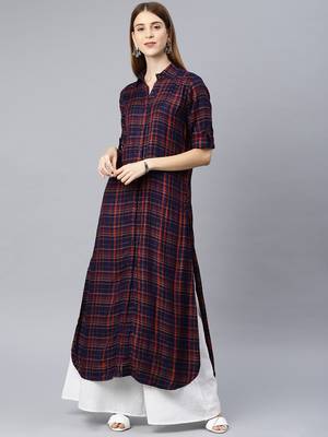 Brown printed rayon kurtas-and-kurtis 2