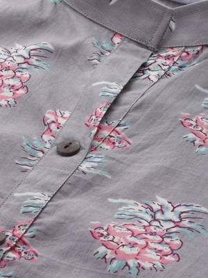 Grey printed cotton cotton-kurtis 4