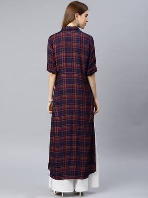 Brown printed rayon kurtas-and-kurtis 3